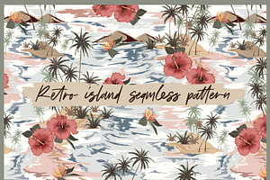 Retro Island Seamless Pattern