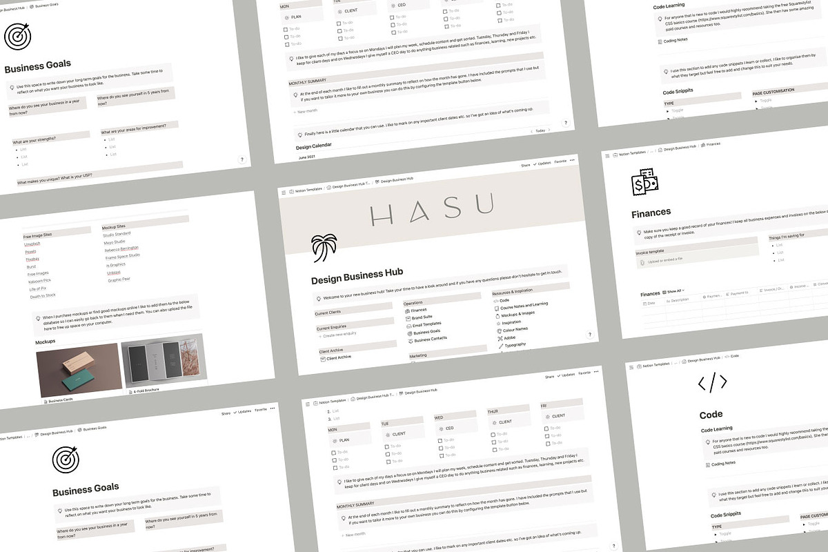 Designer's Business Hub on Notion, a Templates & Theme by HASU Design (Photo 2 of 2)