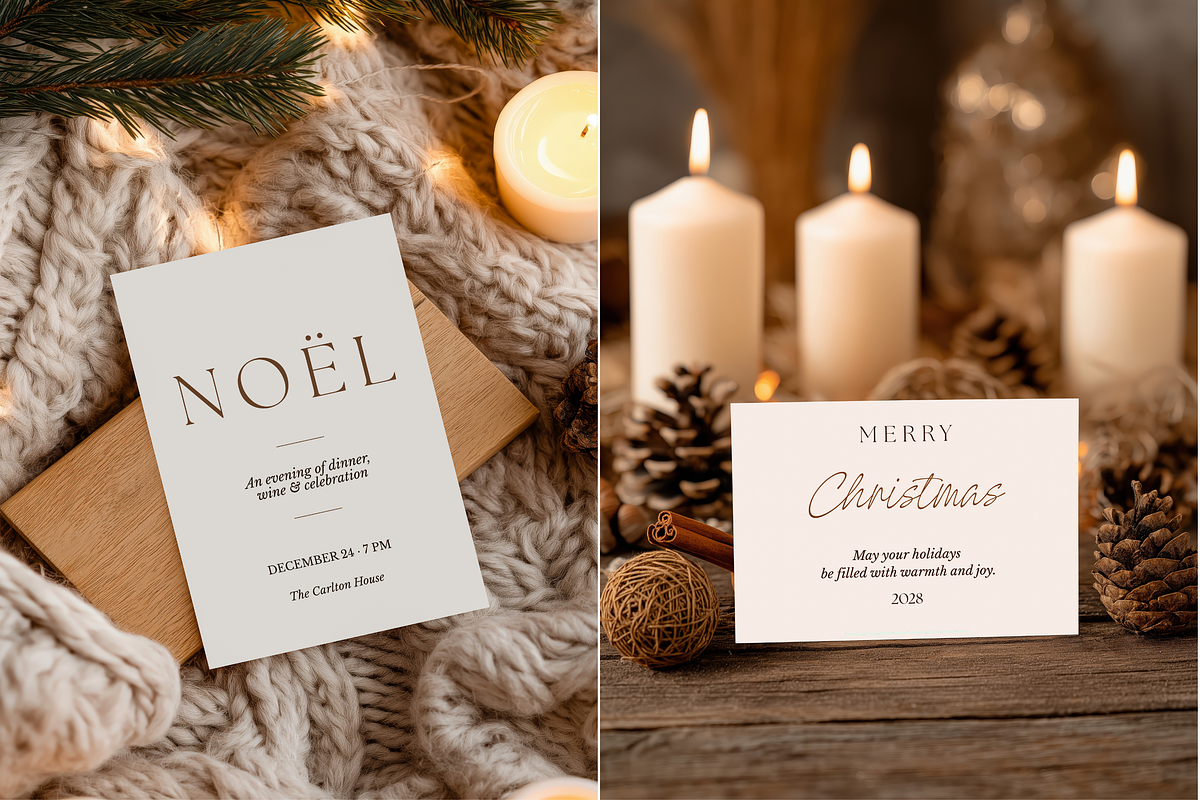 Holiday Christmas Card Mockup Bundle, an Advertising Mockup by Serenefeeling (Photo 2 of 11)