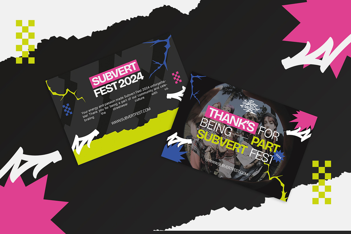 Subvert Fest - Thank You Card, a Print Template by StreaksideStd (Photo 2 of 3)