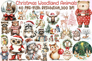 Sweet Christmas Woodland Animals Bun, an Illustration by Sublimation Artist