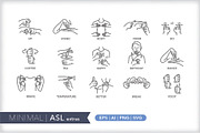 Minimal American Sign Language (ASL), an Outline Icon by Picture Window (Thumbnail 21 of 26)