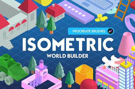 1300+ Procreate Isometric 3D Brushes, a Brush Add-On by BrushBoy