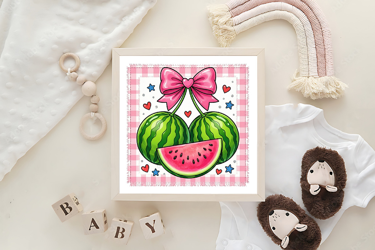 Watermelon Coquette Bow Summer PNG, an Illustration by CraftArtStudio (Photo 4 of 4)
