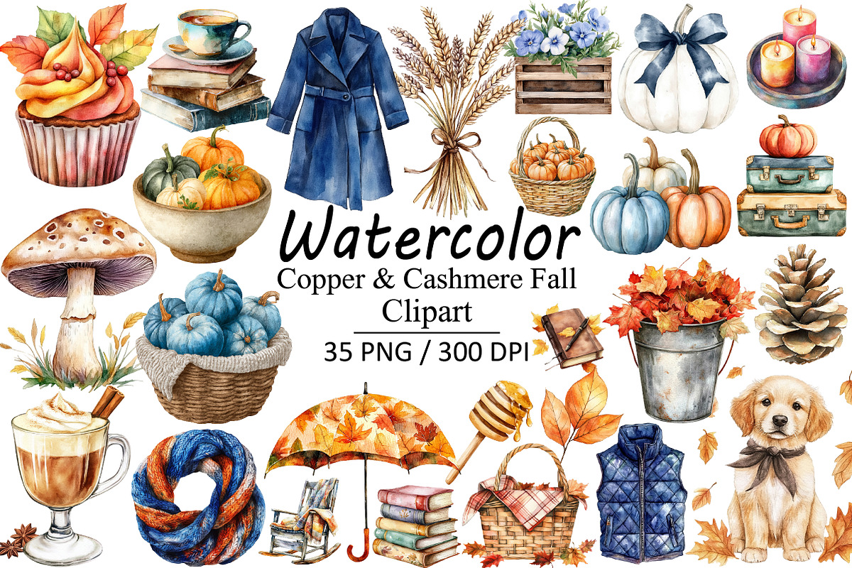 Copper & Cashmere Fall Clipart, an Illustration by Design Market (Photo 1 of 3)