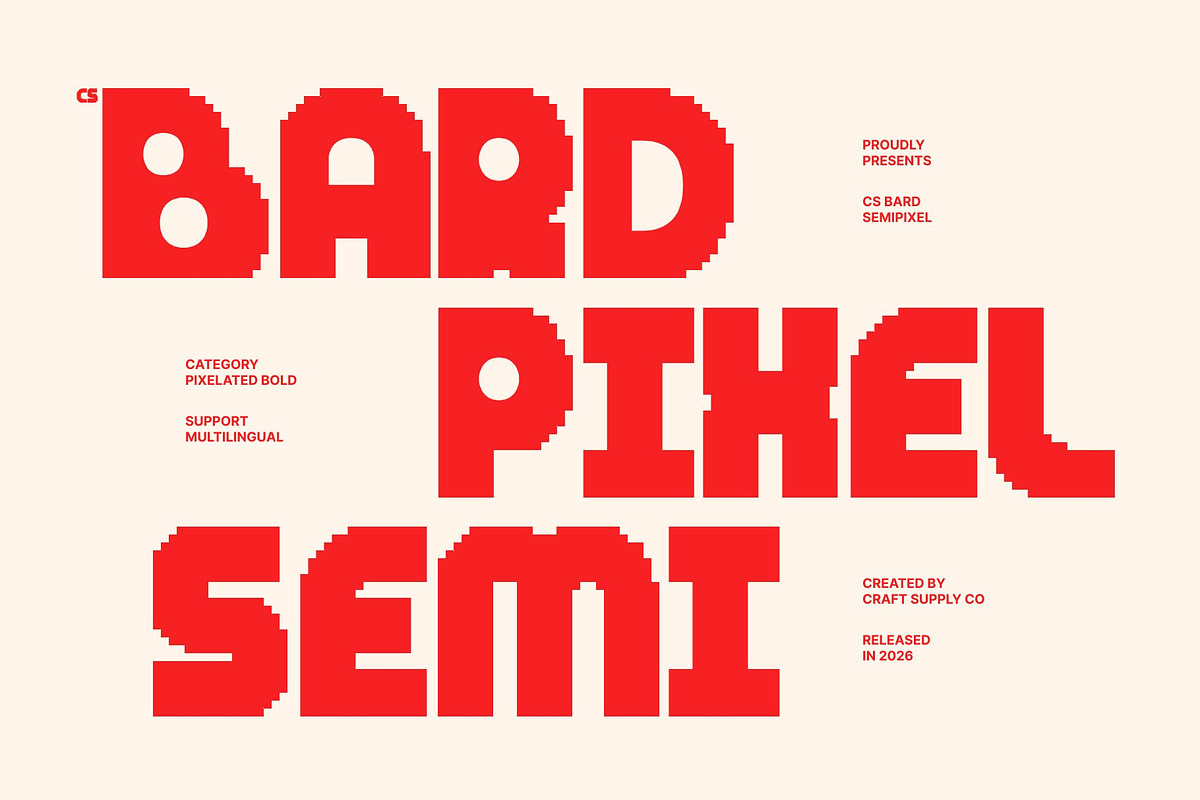 CS Bard Semipixel, a Sans Serif Font by Craft Supply Co. (Photo 1 of 8)
