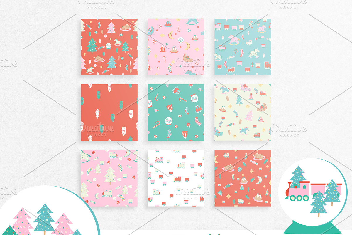 Merry Christmas. 50 BONUS elements, a Pattern Graphic by Lineli (Photo 6 of 10)