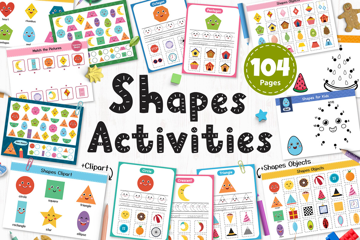 Shapes Activities for Kids, an Education Illustration by Gulnara Sabirova (Photo 1 of 19)
