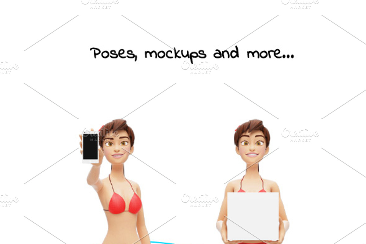 35 Promo Mock-Ups w/ Swimsuit Jenny, an iPad Mockup by Oleg Ribar (Photo 3 of 30)
