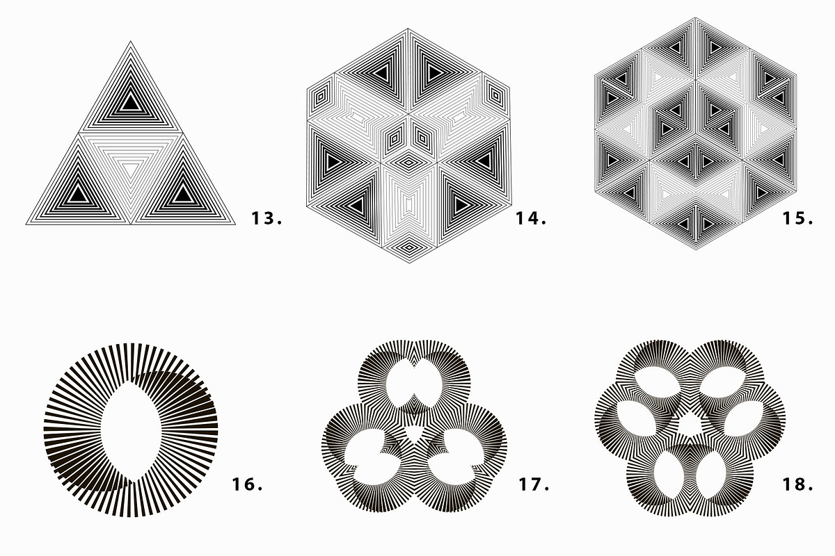 Illusion linear geometric shapes, a Decorative Illustration by ...