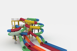 3D Model Waterpark Slide 4