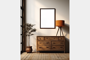 Farmhouse living room mockup frame, an Architecture Photo by GFXCity