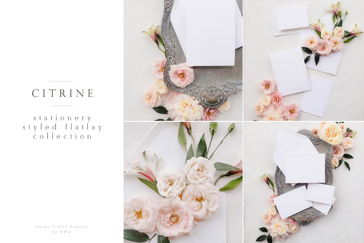 Wedding invitation floral mock up, a Product Mockup by The Amore Vault (Photo 1 of 3)
