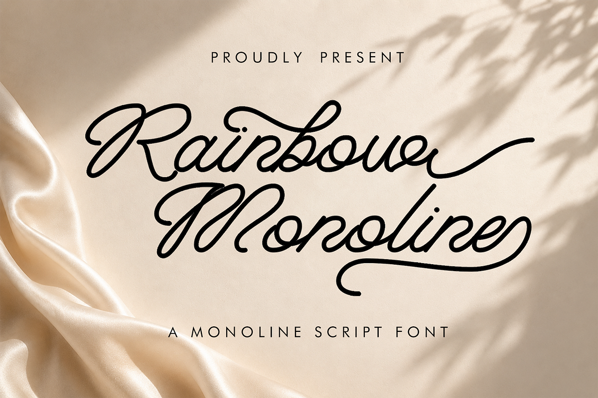 Rainbow Monoline, a Script Font by Umitype (Photo 1 of 12)