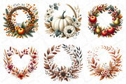 Watercolor Autumn Wreath Clipart Bun, an Illustration by DreamPrint404 (Thumbnail 3 of 6)