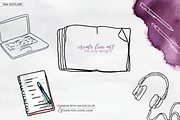 Whimsical Writer Watercolor, a Technology Illustration by plaidGecko (Thumbnail 4 of 6)