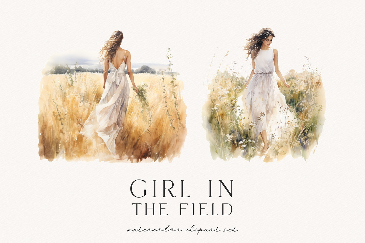Girl In The Field, a Person Illustration by PeDe Designs (Photo 5 of 6)