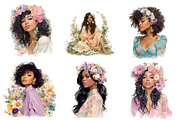 Black Woman Floral Clipart, an Illustration by DreamArtGraphic (Thumbnail 4 of 4)