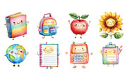 Kawaii Preppy School Clipart Bundle, a Seasonal Illustration by CitraGraphics (Thumbnail 3 of 4)