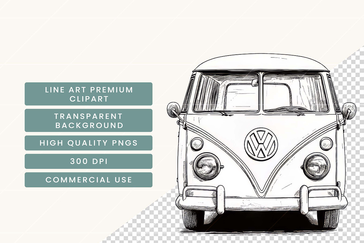 Van Line Art Clipart  Bundle, a Transportation Illustration by BusyDaydesign (Photo 5 of 8)