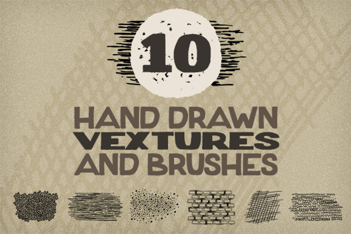 10 Hand Drawn Vextures and Brushes