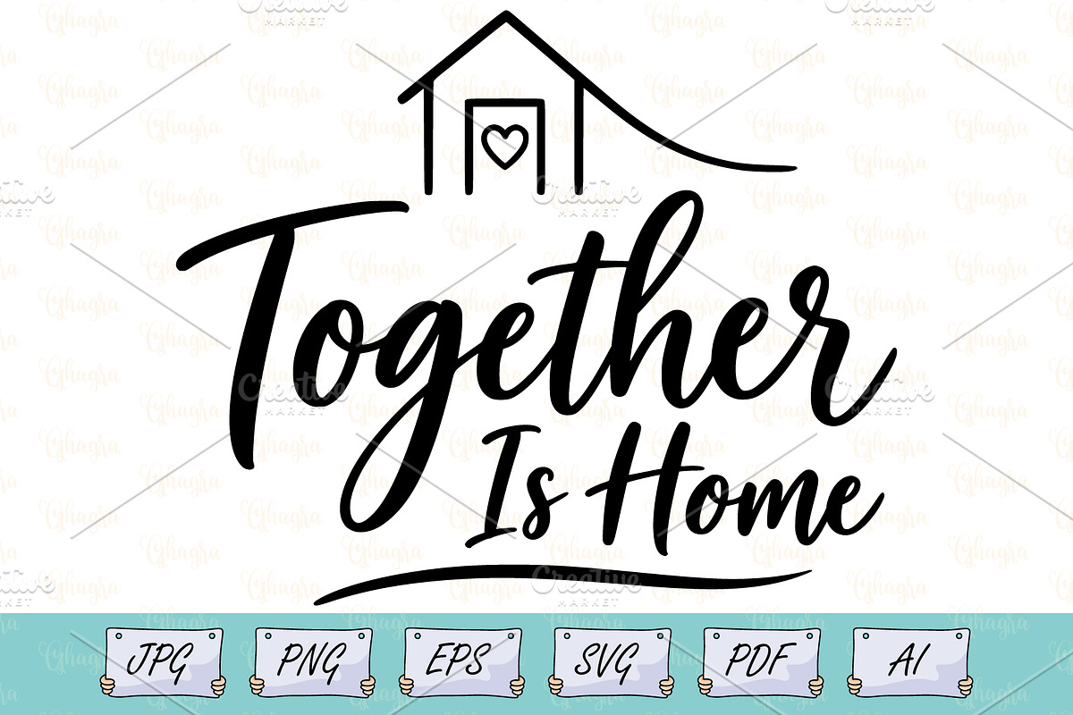 Together Is Home House Line Art, an Object Illustration by Ghagra (Photo 1 of 6)