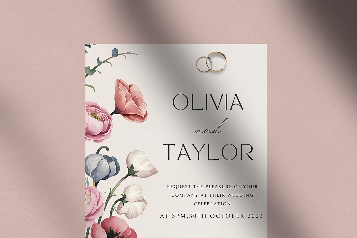 Poppy Wedding & Save the date Pack, an Invitation Template by Khryna Designs (Photo 2 of 3)