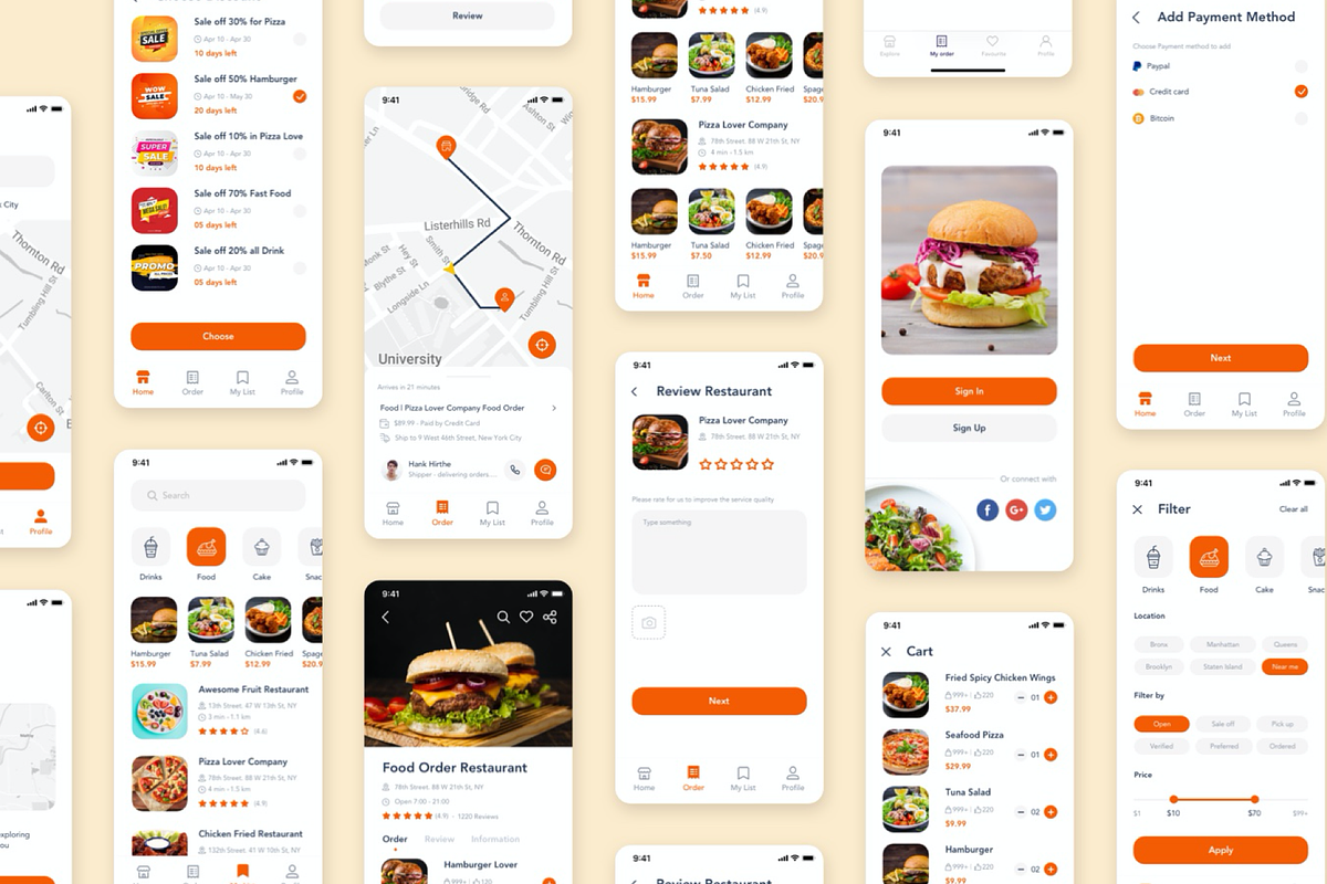 Food Delivery App Template Ui Kit, an App Template by Capi Product (Photo 6 of 6)