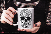 100 Decorative Vector Skulls, a Decorative Illustration by pixaroma (Thumbnail 9 of 37)