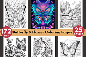 Butterfly And Flower Coloring Pages