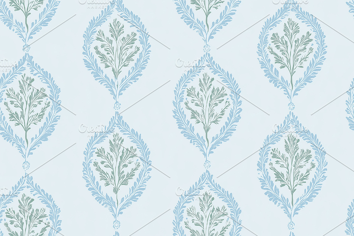 Seamless pattern, seamless botanical damask pattern with vintage, a Pattern Graphic by Studio ANNA