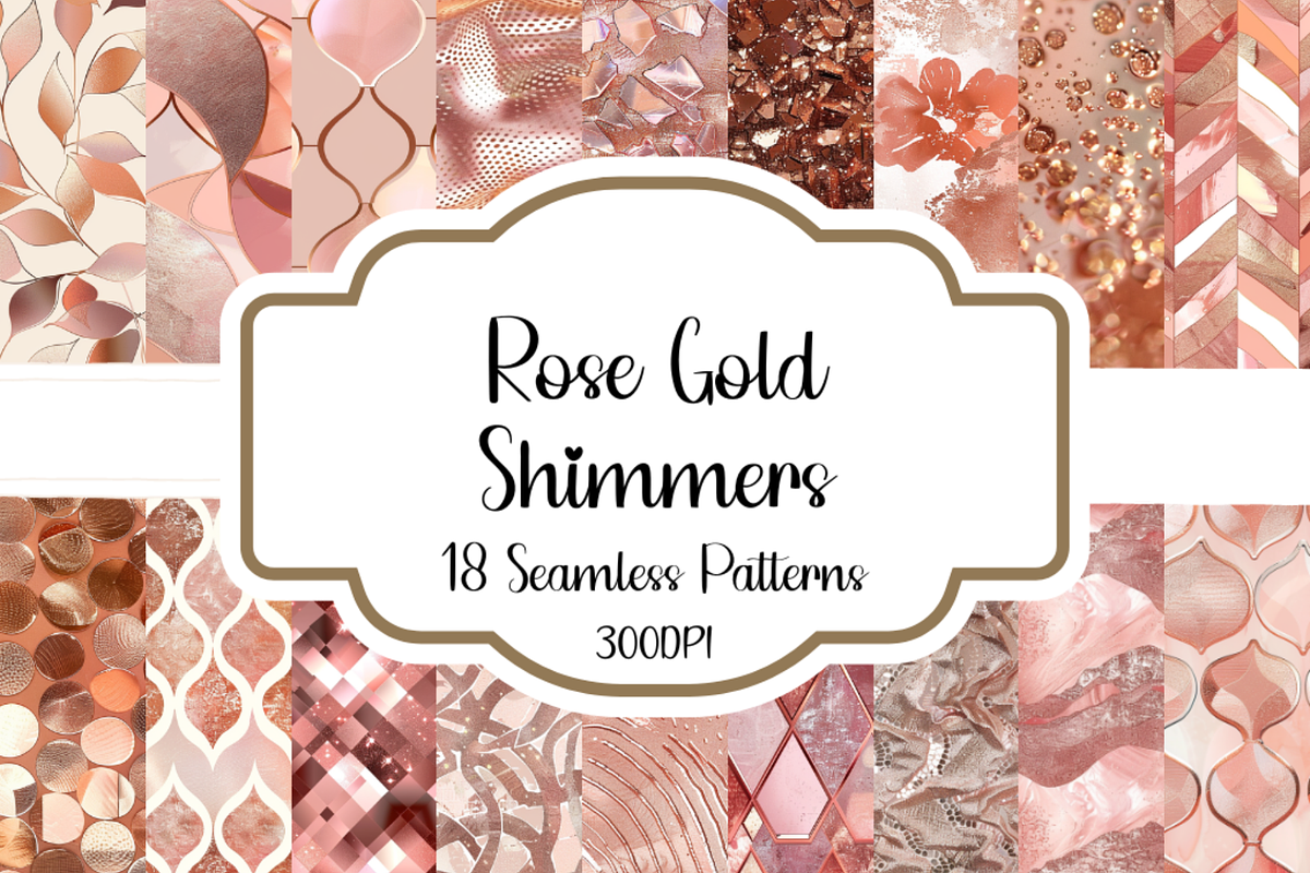 Rose Gold Shimmers Seamless Patterns, a Pattern Graphic by PrintablesByFranklyn (Photo 1 of 6)
