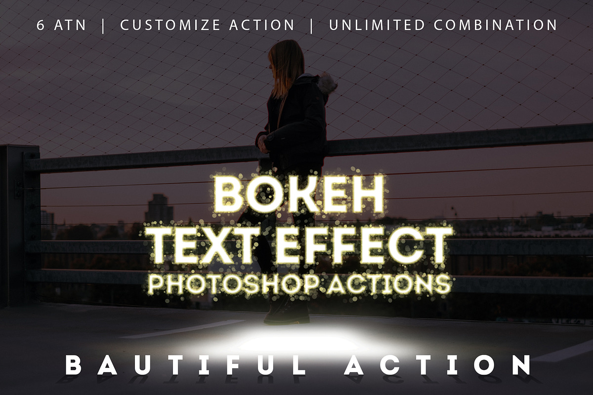 Bokeh Text Effect Photoshop Actions, an Action Add-On by yantodesign (Photo 2 of 13)