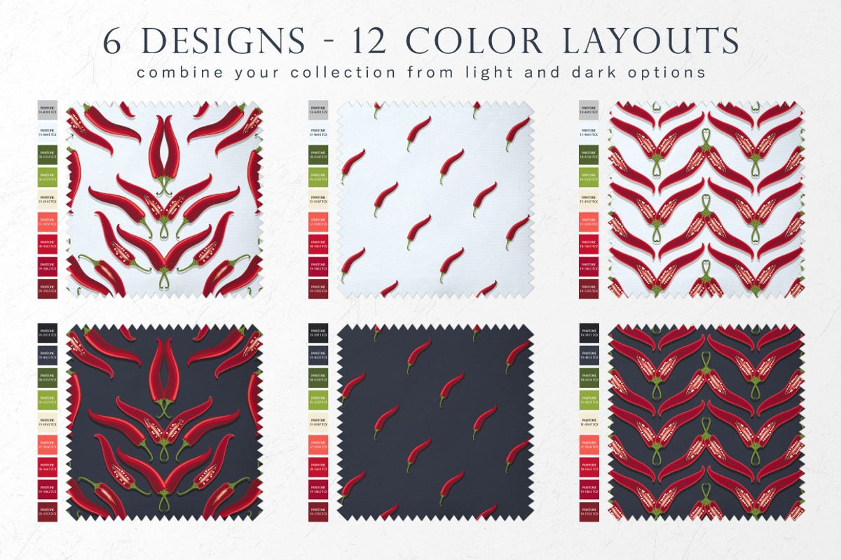 Hot pepper - Set 1, a Pattern Graphic by Yummy (Photo 3 of 13)