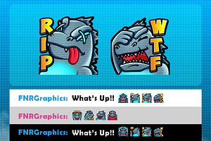 Cute Godzilla Twitch Emotes