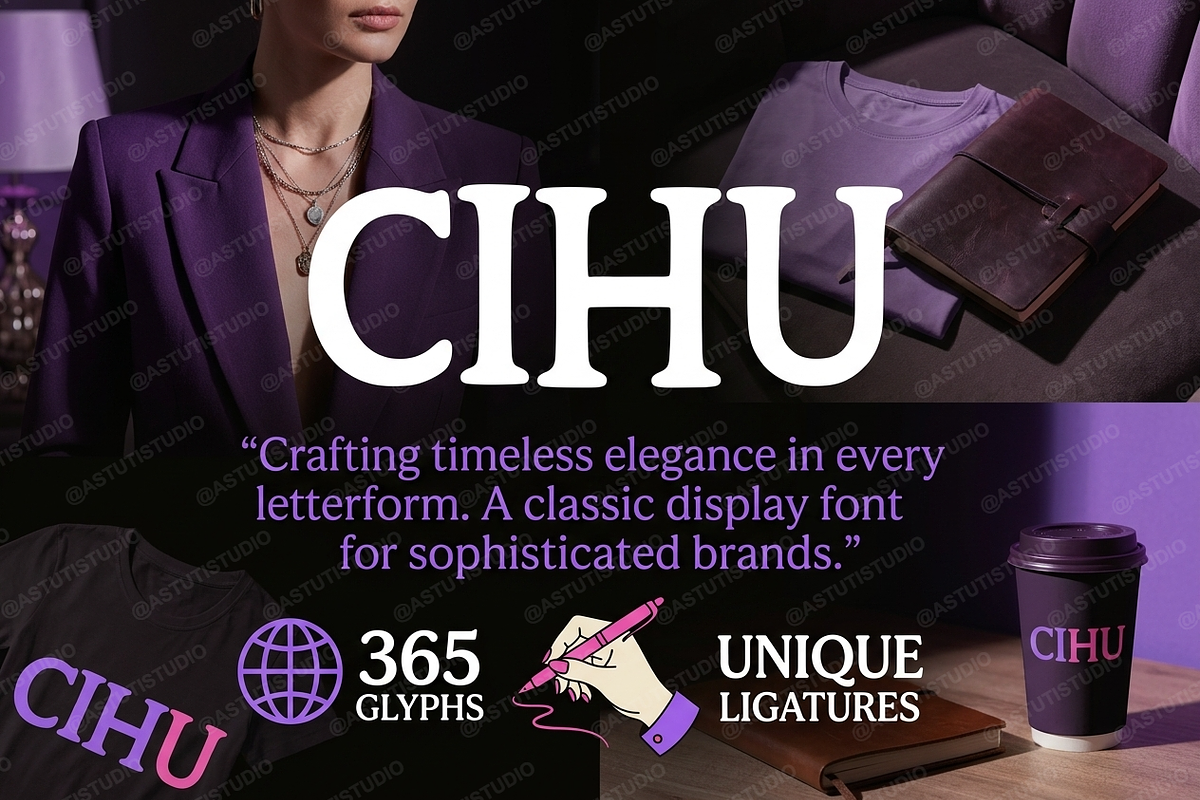 Cihu - Modern Elegant Serif, a Serif Font by Astuti Studio (Photo 4 of 25)