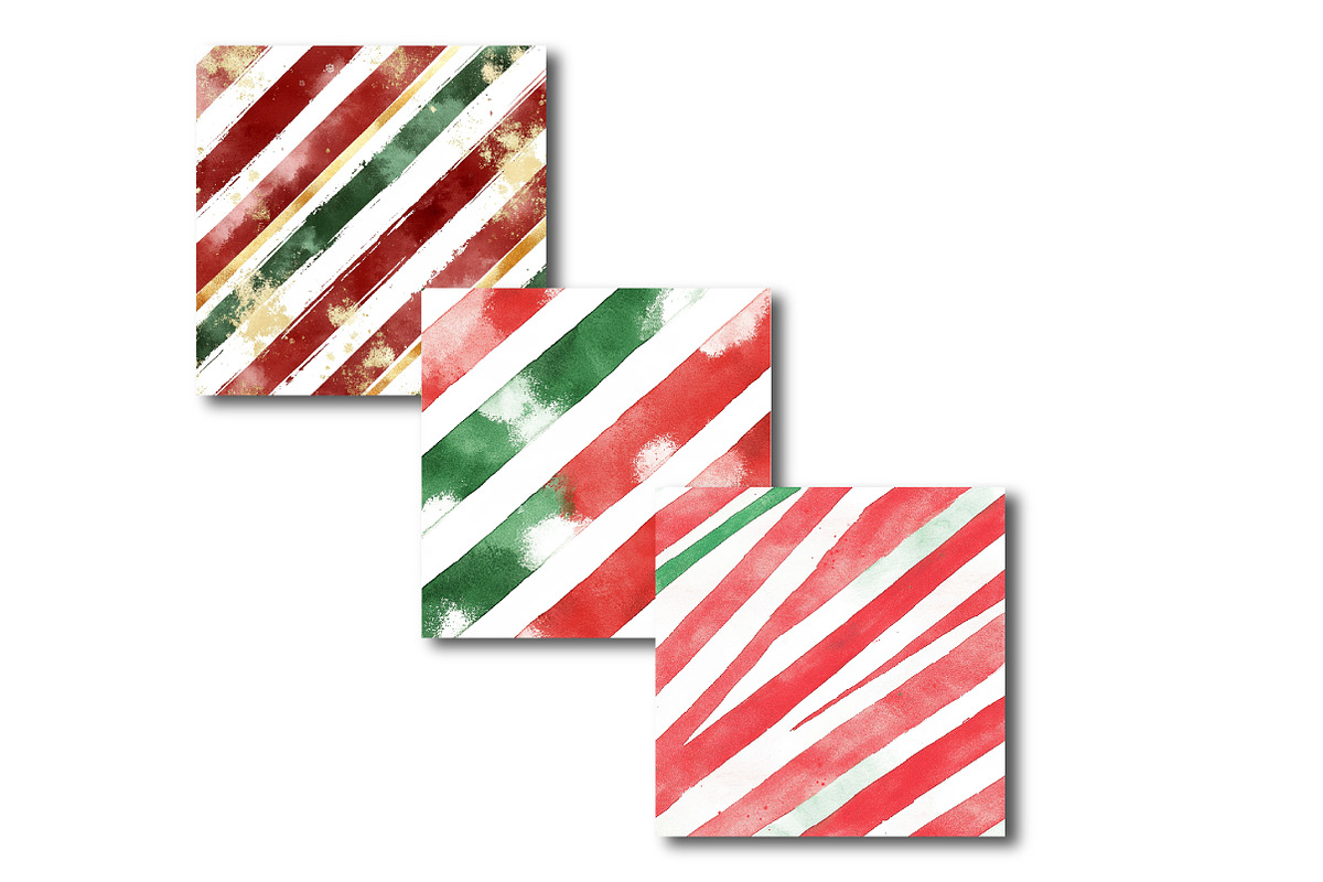 Christmas Stripes Digital Paper, a Pattern Graphic by SinaCreation (Photo 4 of 5)
