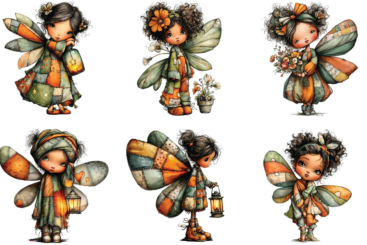 Fairy Girl Butterfly Wings Clipart, an Illustration by CraftArtStudio (Photo 2 of 6)