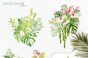 Tropical Flowers. Exotic flora set, an Illustration by Tata Pilip (Thumbnail 2 of 21)