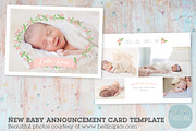 AN013 Newborn Baby Card Announcement, a Card Template by Paper Lark