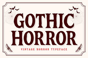 Gothic Horror is a distressed font, a Serif Font by Brown Cupple