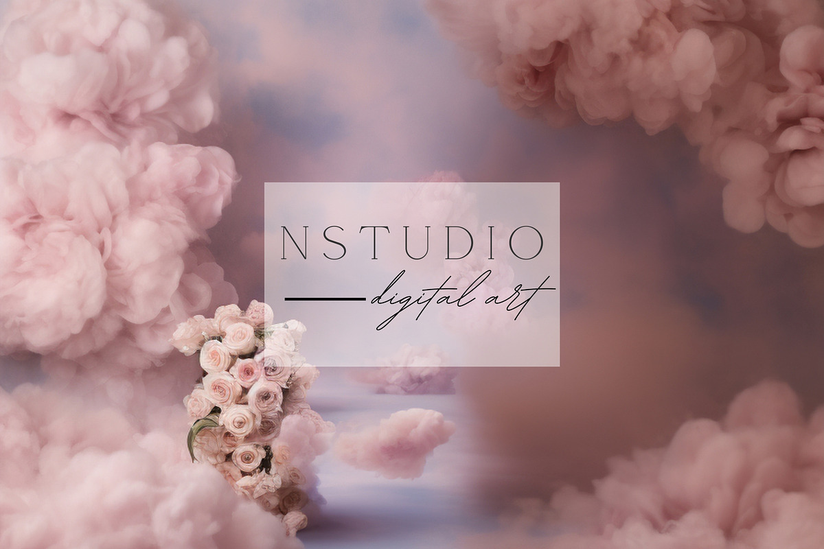 10 Pink Floral Maternity Backdrops, a Layer Style Add-On by NSTUDIO (Photo 6 of 9)