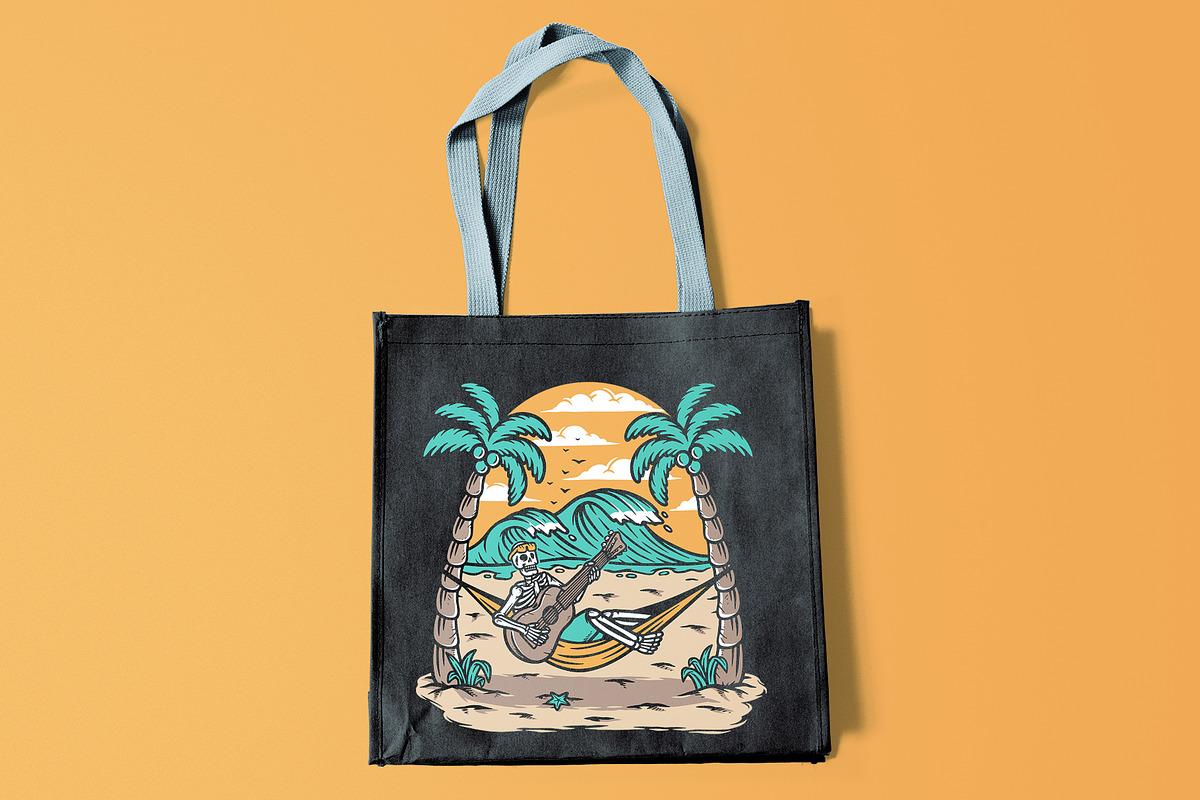 Skull playing guitar on the beach, a Person Illustration by gunaonedesign (Photo 5 of 5)