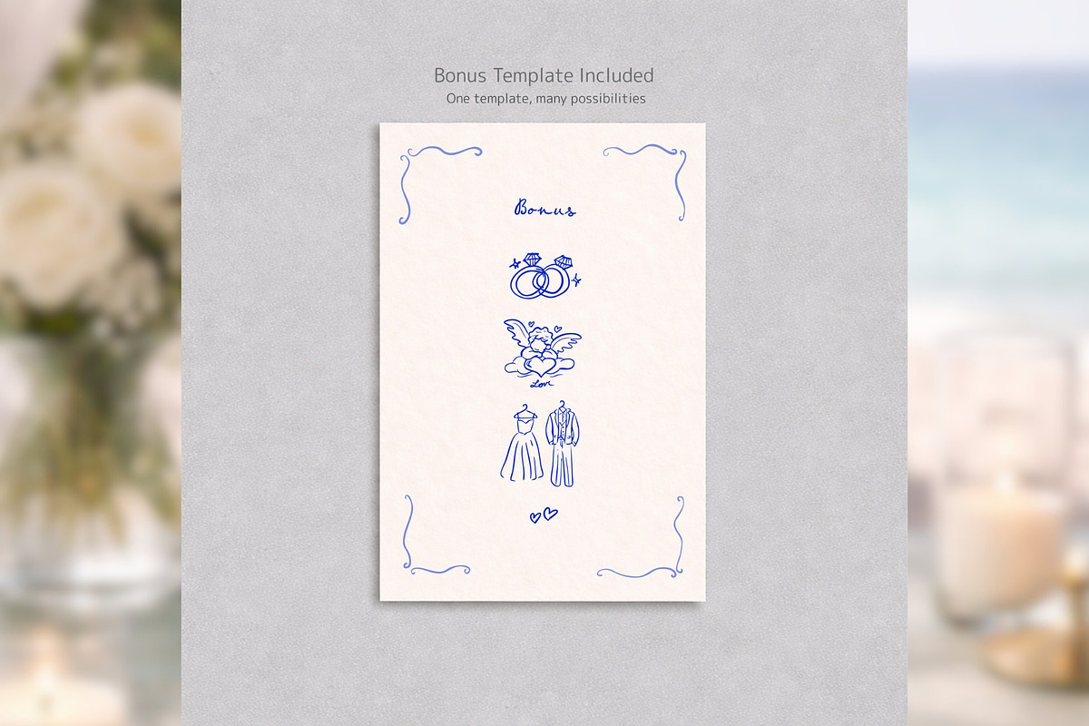Hand Drawn Wedding Menu (bd001), a Card Template by TyphoonStudio (Photo 8 of 9)
