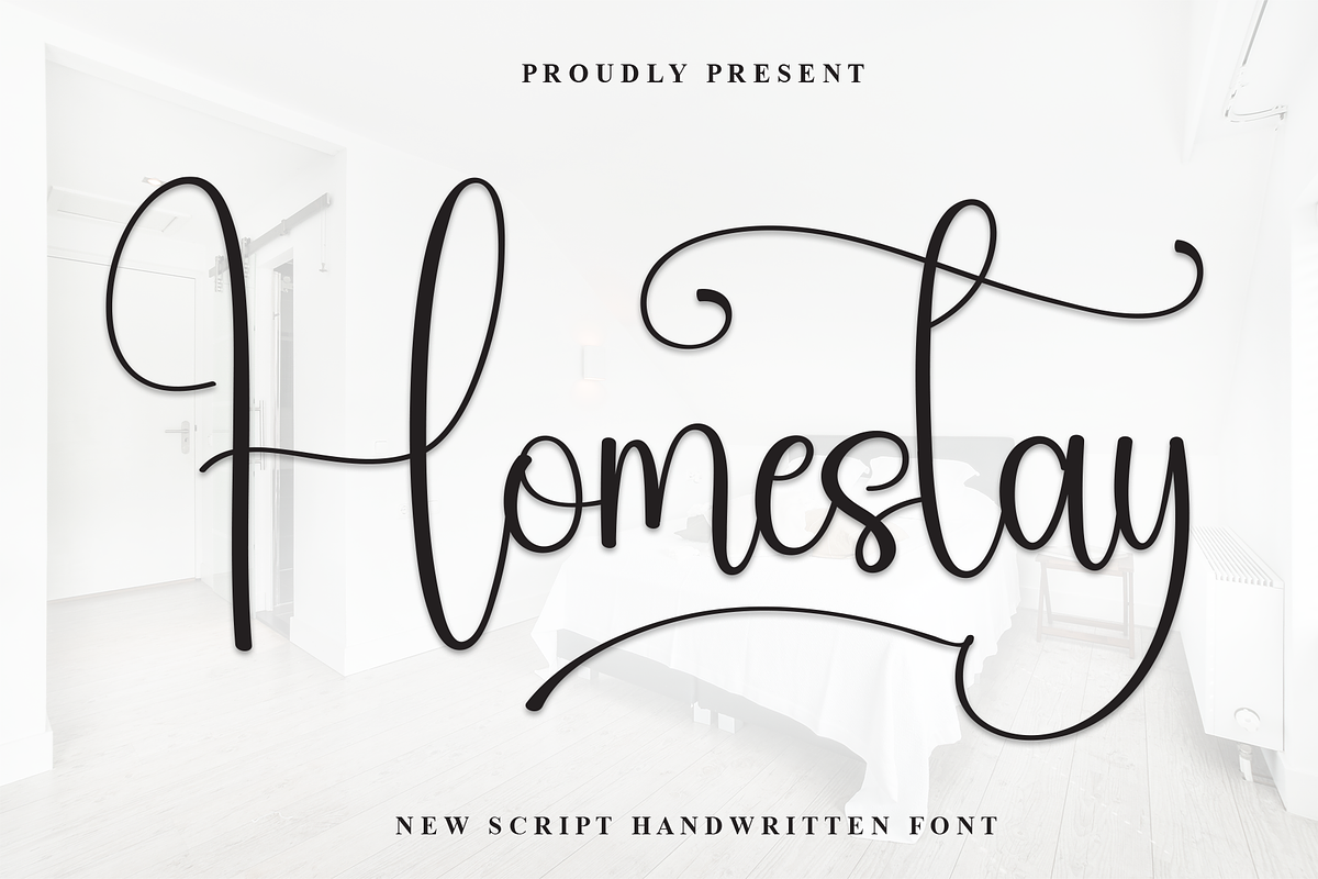Homestay | Script Font, a Handwritten Font by Scratchones (Photo 1 of 9)