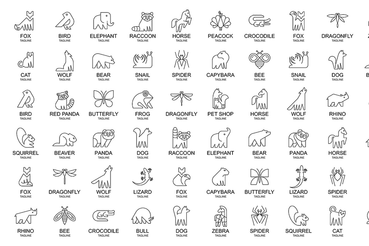 Animals logos collection, an Object Graphic by NataliiaVolyk (Photo 5 of 6)