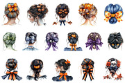 Halloween Messy Bun Png Bundle, an Illustration by DreamArtGraphic (Thumbnail 2 of 5)