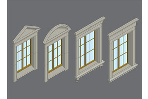 isomentic windows set, an Object Illustration by piter.goskov