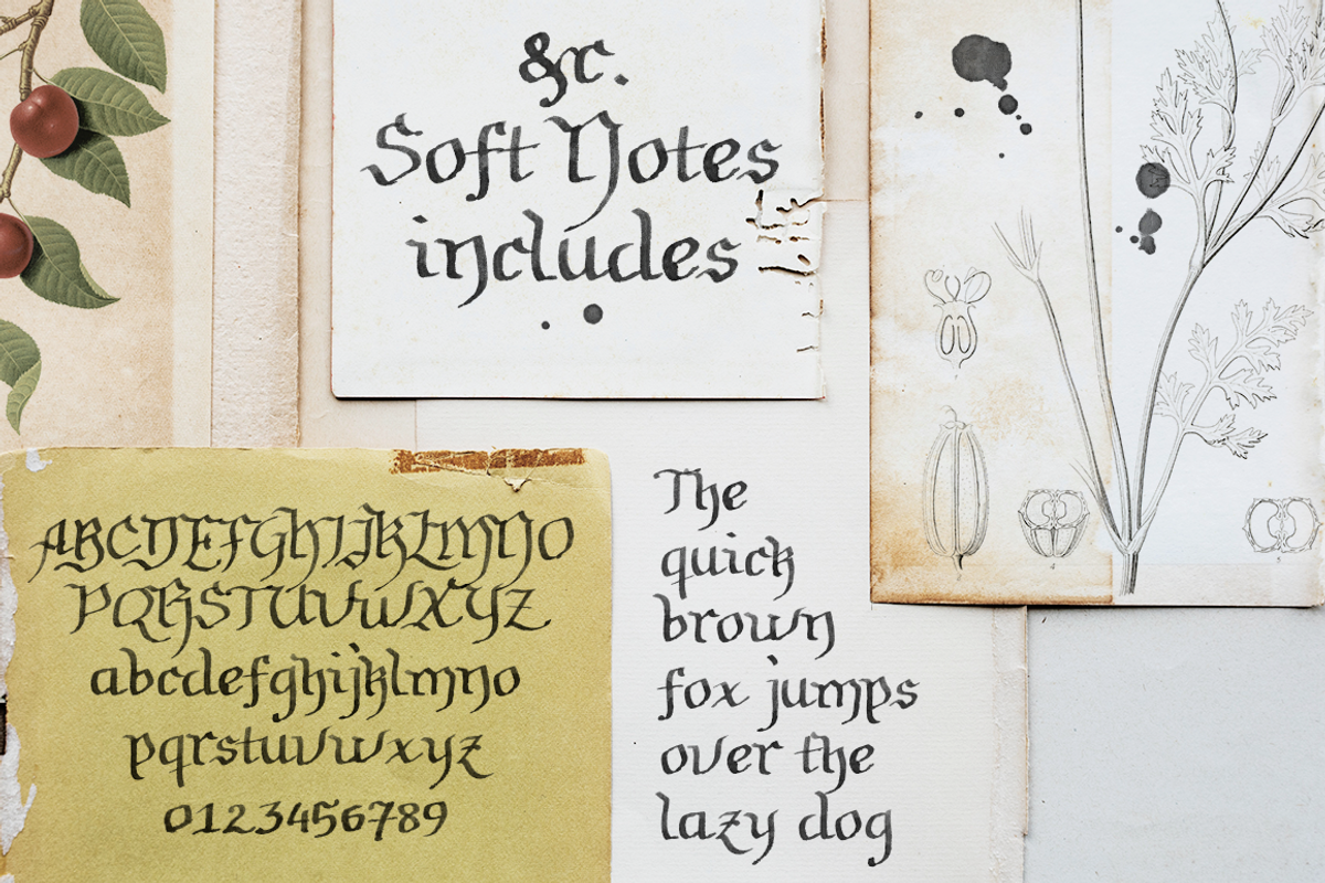 Soft Notes SVG blackletter font preview 3