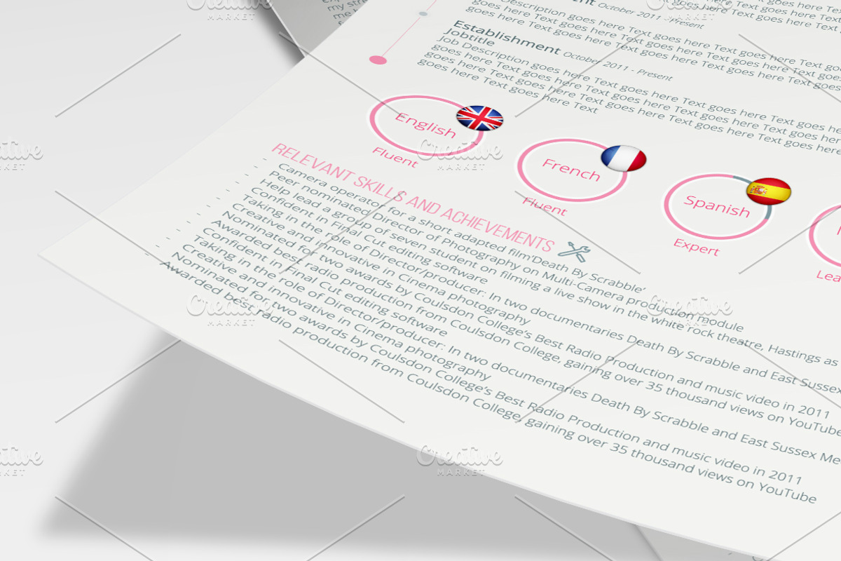 Bubblegum CV/Resume + Business Card, a Resume Template by Valeur Design (Photo 6 of 6)